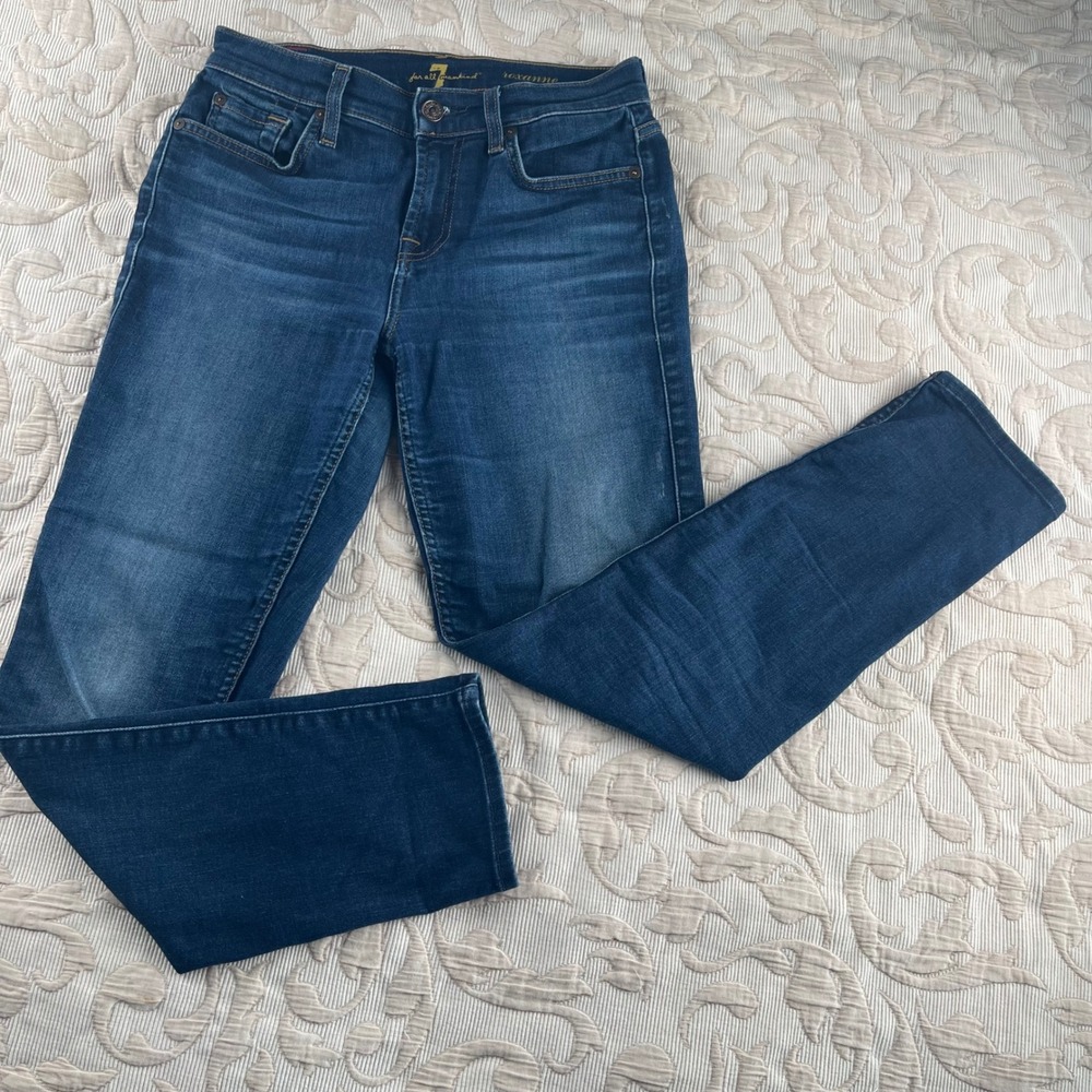 7‎ For All Mankind Roxanne Ankle Jeans Dark Wash Slim Mid Rise Size 26 AU8204005